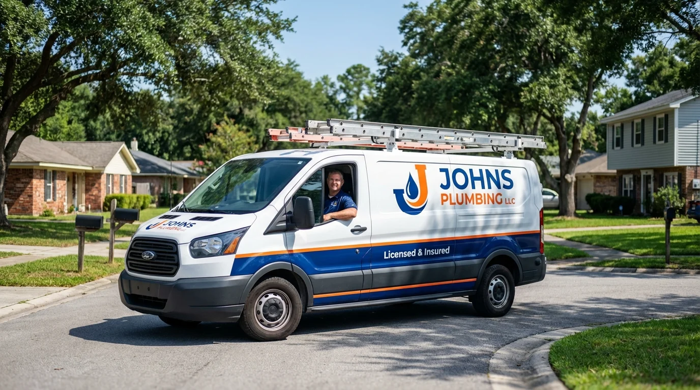 Johns Plumbing LLC service van in Princeton, WI